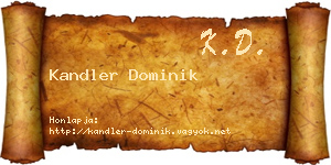 Kandler Dominik névjegykártya